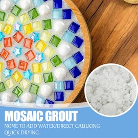 CAMUTKRY Mosaic Crystal Grout, Mosaics Tile Tools, Mosaic Tile Accessories – Essential for Handmade Grouting and Perfect for DIY Craft Projects (Translucent, 4.5oz)