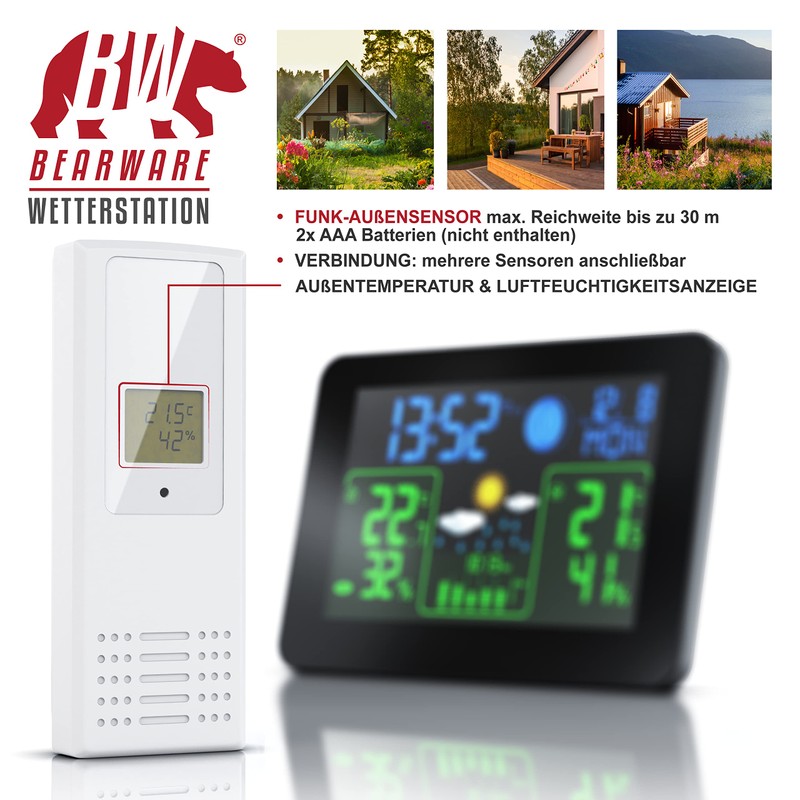CSL Wireless Weather Station with Colour Display and Outdoor Sensor,