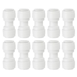 PATIKIL Water Filter Straight Union Connector 3/8" OD to 3/8" OD Quick Push Connect Tube Fitting for RO/DI Reverse Osmosis Water Filter Plumbing System, White