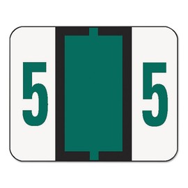 Smead 67375 End Tab Labels, Printed Text: 5, 1-1/4-Inch x 1-Inch , Dark Green, 500/Roll