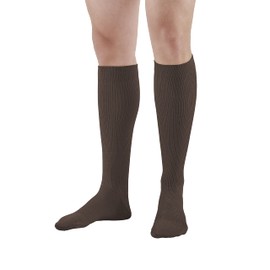 Ames Walker AW Style 111 Cotton 20-30 mmHg Firm Compression Knee High Socks Brown Xlarge