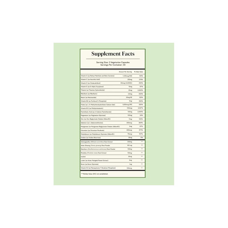 Daily Response Multivitamin for First Responders, Stress Relief, Energy Boost