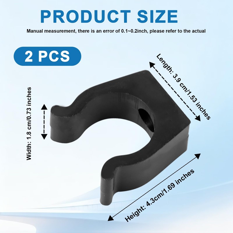 FKBYM 2 Pack Boat Ladder Clips, 1 1/4" Black Nylon