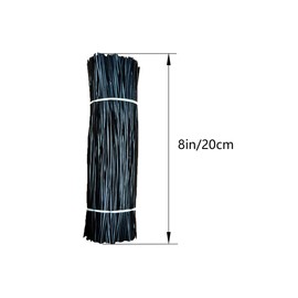 HHTHH 1000 pcs 8 inch Black Cable Twist Ties Plastic Twist Ties with Rugged Metal Innercores Reusable Fastening Cable Cord Wire Ties