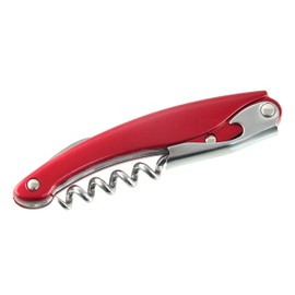 Fackelmann Kellnerkorkenzieher GRANDCRU, Weinöffner für alle Korken, Korkenzieher aus Kunststoff/Edelstahl (Farbe: Rot/Silber), Menge: 1 Stück
