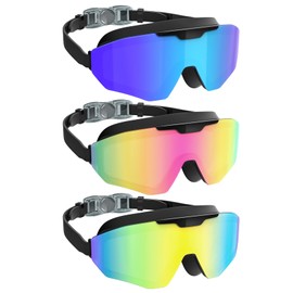 NSSIW Goggles Swimming Adult Swim-Goggles: No Leak with UV400 Protection Anti Fog Wide View for Men and Women 3 Pack