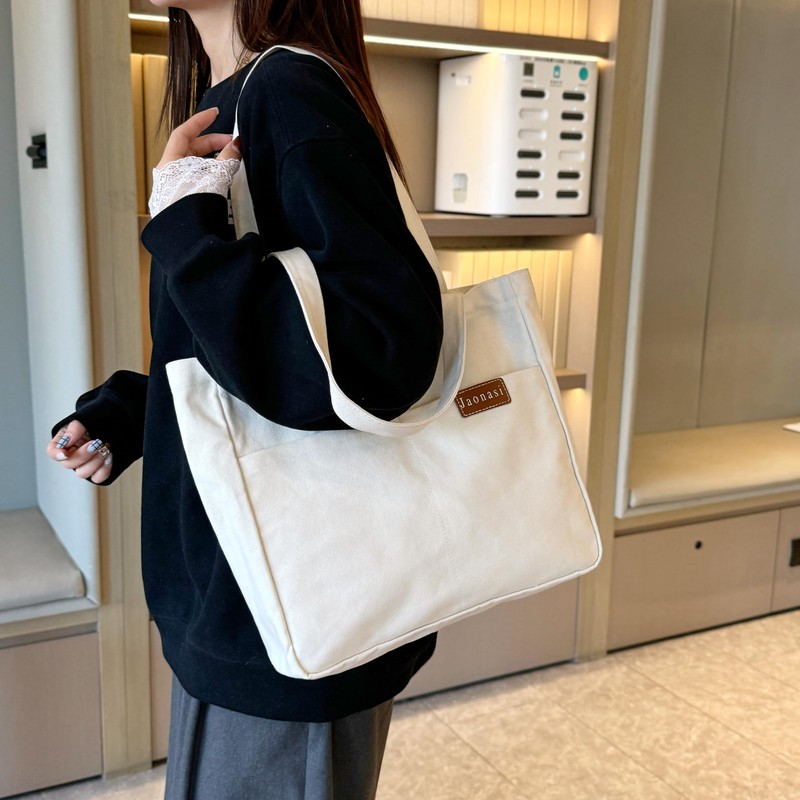 Jaonasi Canvas Tote Bag A4 Large Capacity Canvas Tote Bag