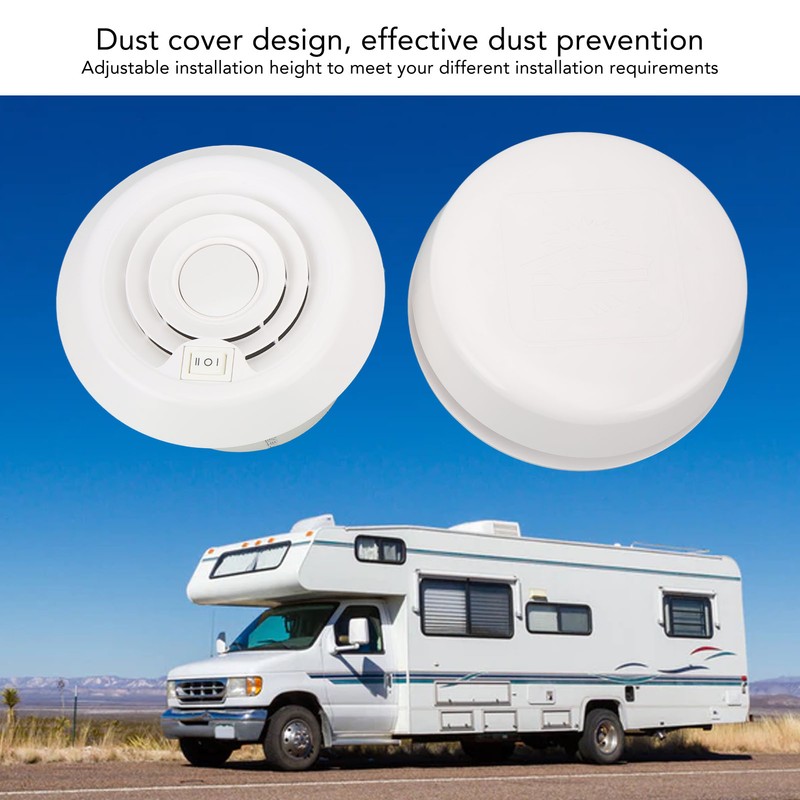 RV Mini Vent Fan White Round Noiseless Compression Resistant Vent