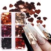 KTAABTR Valentines Nail Glitter 6 Grids Heart Nail Art Sequins