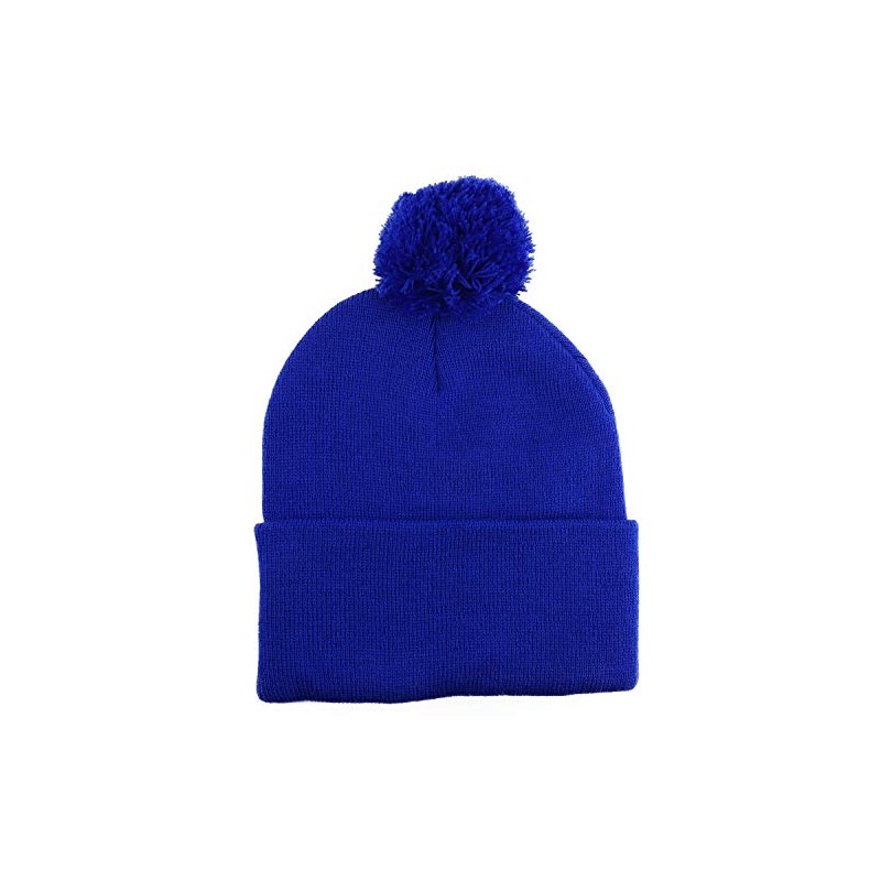 Armycrew Solid Pom Pom Winter Soft and Stretch Knit Beanie