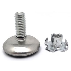 DGZ Store M8 Nut Furniture Levelers, Black, 12 Set, Modern Style, Screw-In, 1.5" x 0.8", Carbon Steel, Galvanized, Tables, Chairs, Indoor/Outdoor