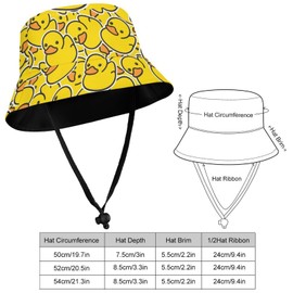 Vhcawsu Cute Yellow Ducks Boys Girls Sun Hat Bucket Beach Hat Fishing Hats for Toddler Kids Summer UV Protection Caps 50