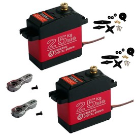 2Pcs DS3225MG 25KG High Torque Digital Servo , Waterproof RC DSSERVO for 1/8 1/10 1/12 Scale RC Crawler Truck 180 Degree