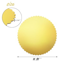 RAMFIYN 20 Pack 12 Inch Cake Boards Gold Cardboard for Birthday Wedding Party Decorating Round Base Stand for Dessert Pastries Disposable Grease Proof Plates for Cake DIY