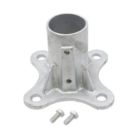 NMI Fence - 4" Floor Flange w/ 2 Set Screws (Chain Link Fencing or Steel Round Posts) - Malleable - Pack of One