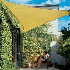 Coolaroo Coolhaven Shade Sail Kit - 95% UV Block Breathable Outdoor Sun Shade with Stainless Steel Hardware for Patio, Deck, Garden, or Pool, 12 ft Triangle, Sapphire