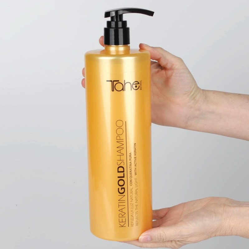 Tahe Keratin Gold Shampoo with Pure Keratin and Liquid Gold