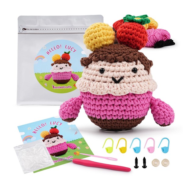 LetCart Beginners Lucy Crochet Kit Complete Amigurumi Starter Set with