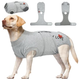 Kuoser Kuoser Dog Recovery Suit for Male Dogs, Post-Surgery Bodysuit for Spay Neuter, Dog Onesie After Surgery, Anti-Licking Pet Surgical Recovery Suit, Gray XL