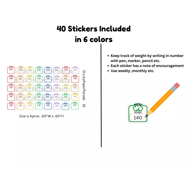 Homemade Weight Tracker Planner Stickers #16 / Planner Stickers  / Scales