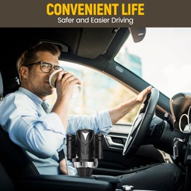 Cup Holder Expander Adapter - | Adjustable | Expandable Base for Car, Easkkty All Purpose Car Cupholder Extender with Rubber Fits Most 24/32//40oz Large Water Bottles & Mugs & Foods