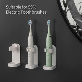 LANNEAS Electronic Toothbrush Holder Wall Mounted for Bathroom,Adhesive Toothbrush Holder,Toothbrush Organizer to Saving Space and Keep Drying 3Pcs