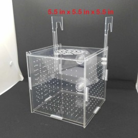 Unbranded Aquarium Fish Clear Breeding Box 3 Sizes Acrylic Breeder Guppy Snails Betta Fry - 5.5 in x 5.5 in x 5.5 in