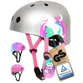 99FLIPS Kids Helmet - Kids Skate Helmet Toddler Helmet Age 2-6 - Bike Helmet Kids 8-15 - Girls Bike Helmet Girls Helmet - Size S/M GLITTER - Bmx Helmet Scooter Skateboard Toddler Bike Helmet