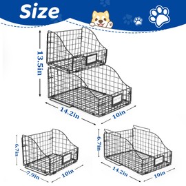 BALAPET Large Metal Dog Toy Basket, Durable Pet Toy Storage with Detachable 2-Tier Multipurpose Shelf and Labels, Categorized Dog Toy Bin Box for Food and Leashes, Keep Dog Toys Organize