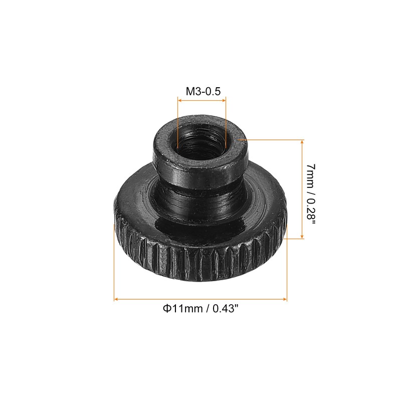 uxcell Knurled Thumb Nuts, 10Pcs M3 x 11 x 6mm