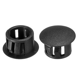 PATIKIL Hole Plugs Plastic, 100 Pcs 13mm(1/2") Screw Bumper Hole Plug Flush Snap Type Round Hole Cover Caps for Round Holes Cabinet Furniture Kitchen, Black