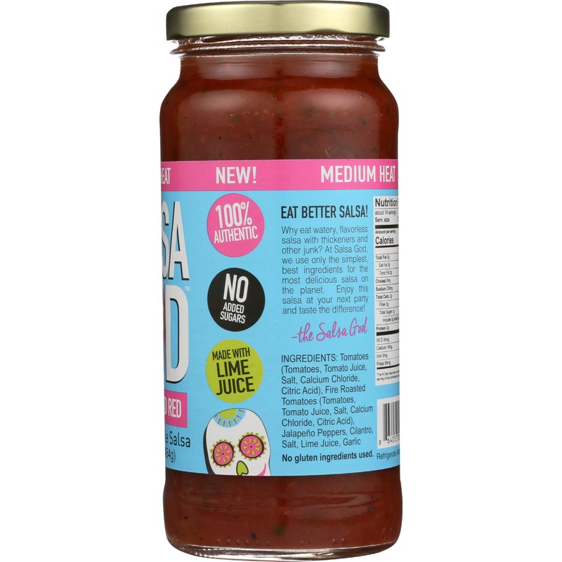 Salsa God Med Fire Roasted Red Salsa, 16 oz