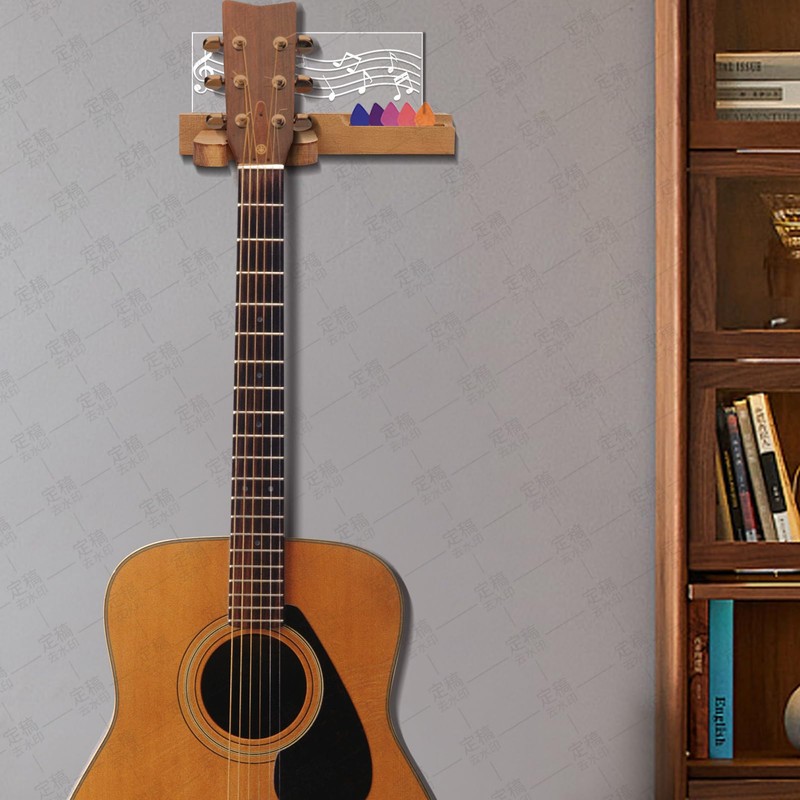 Gugxiom Light up Wooden Guitar Stand,Note Pattern Designs,Guitar Wall Mount