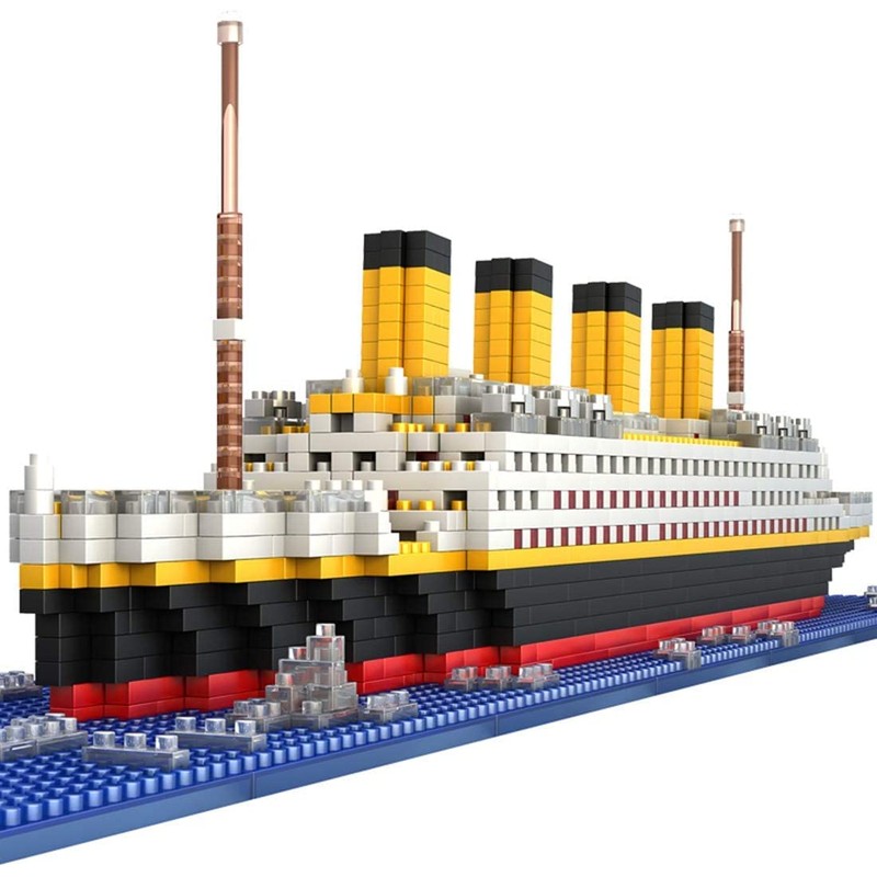 FULHOLPE Technik Titanic Building Blocks Kit, 1860 Clamping Blocks, Micro