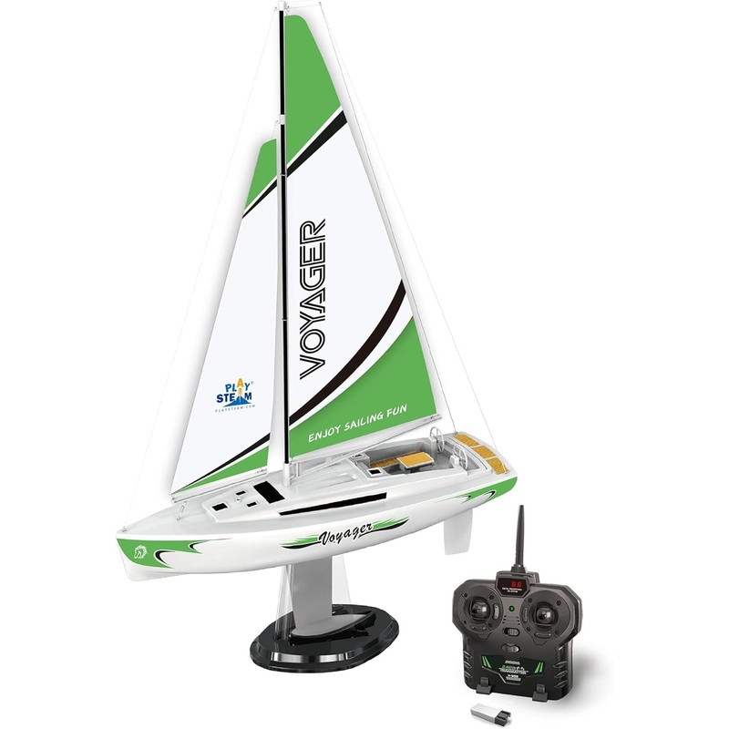 Voyager 280 RC Controlled Wind Powered Sailboat in Green -17.5"