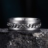 King Will INTERTWINE 8mm Spinner Ring Silver Stainless Steel Fidget