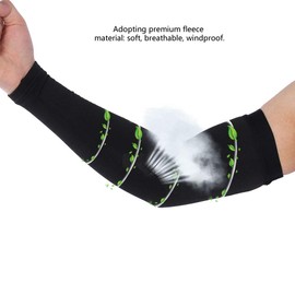 Cycling Windproof Arm Warmers Fleece Sports Arm Sleeves Outdoor Men Women's Cold Weather Arm Warmers(Black L)