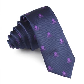 OTAA Purple Octopus Skinny Tie Casual Ties for Men - Perfect Neck Tie for Groomsmen Wedding Ties or Formal Occasions - Ideal Gifts for Him