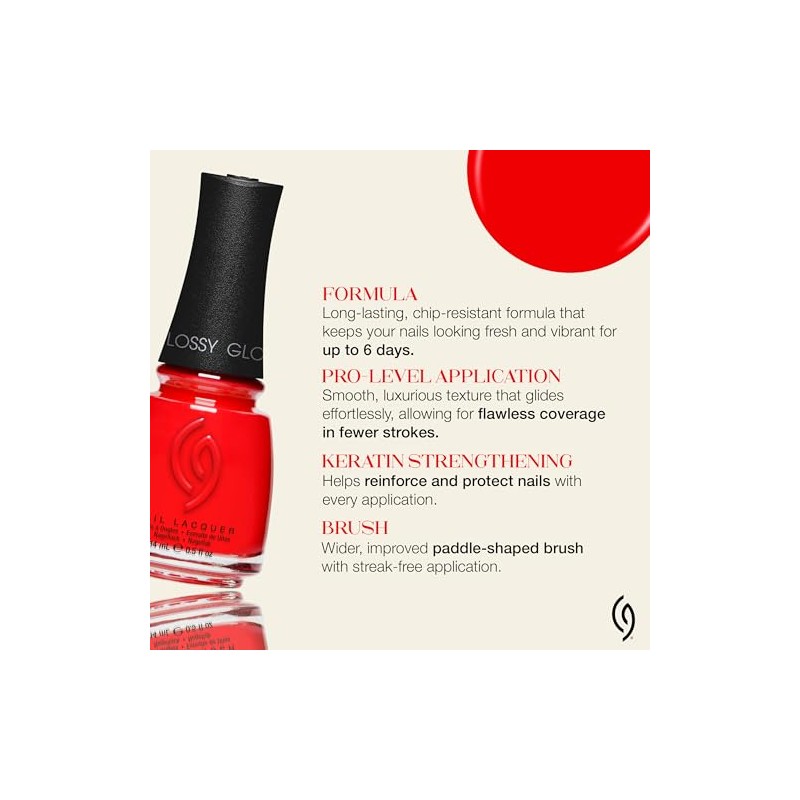 CHINA GLAZE Esmalte de Uñas Flame-Boyant, Color de Alta Pigmentación,