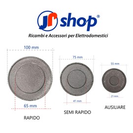 JPshop - Kit 4 Compatible Gas Cooker Compatible with Smeg Complete with 4 Flame Parts and 1 Triple Crown