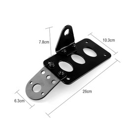 Motorcycle Brake Light Car Number Plate Side Bracket Metal Bracket for Most Street Bike Cruisers Black Side Bracket with Mounting Accessories