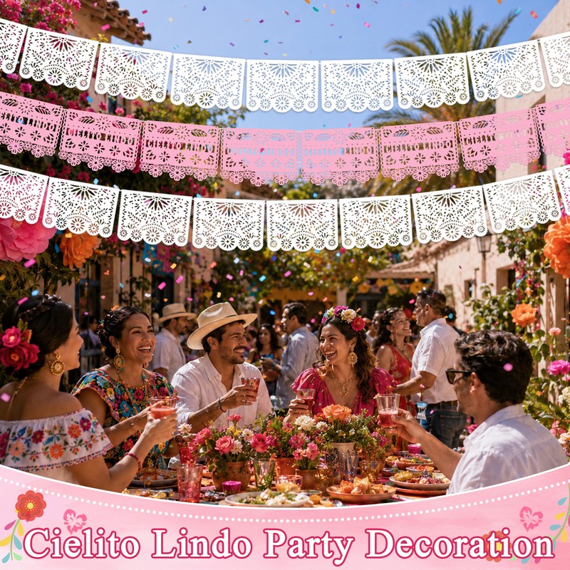 6 Pcs Papel Picado Mexican Cielito Lindo Party Decoration