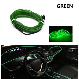 USB Powered Car Interior LED Light for Summer, Car Accessories, Car Electronics, Multiple Color Modes 5M Fiber Ambient Light, Car Interior Decorative Light, Magic Light Tape:_Green