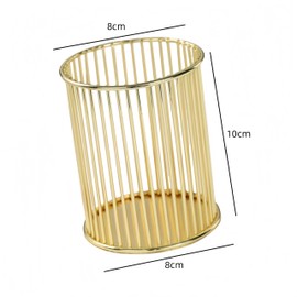 Porta Lapices de Escritorio, Soporte de lápiz de metal dorado para escritorio, organizador de cepillo de maquillaje, portavasos de lápiz de metal, cepillos de maquillaje, portavasos（dorado）