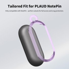 Case Cover for PLAUD NotePin S AI/NotePin AI Voice Recorder – Clear Soft TPU Case Cover with Keychain & Lanyard, Full Body Protection (Purple)