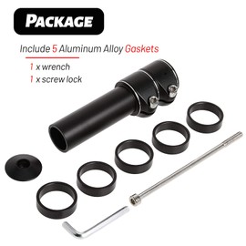 Ruikdly Handlebar Riser Bicycle Stem Height Adapter Handlebar Riser Made of Aluminium Fork Shaft Extension Bicycle Handlebar Riser for 28.6 mm 1 1/8 Inch Mountain Bike Road Bike MTB Black