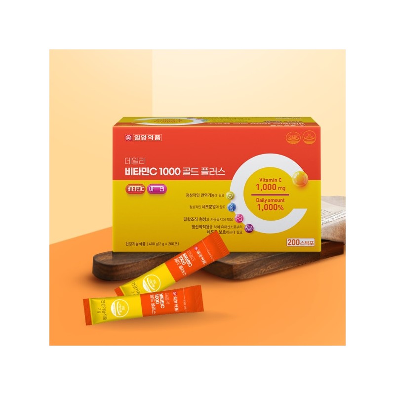 Daily Vitamin C 1000 Gold Plus Lemon Flavor 200 Packets