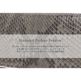 Berkut Japanese Sewing, Diamond Python, 1 Piece Leather, Snakeskin Wallet, Snake Leather, YKK Zipper Around, gray