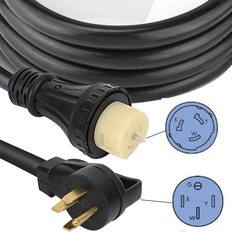 50 Amp Generator Extension Cord 13ft 14-50P to SS2-50R Heavy