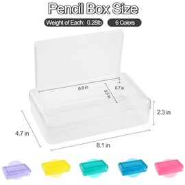 Meiikun Pencil Box, Large Capacity Pencil Boxes 2 Compartments, Hard Pencil Case with Snap-tight Lid, Plastic Storage Organizer Box for Girl Boy (Clear, 1 Pack)